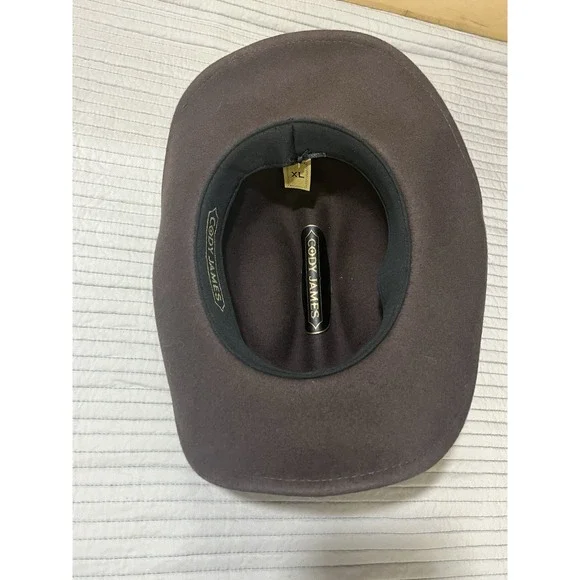 Cody James WOOL FELT Dark Brown Western Cowboy Hat Size XL Unisex Adult - Picture 8 of 14